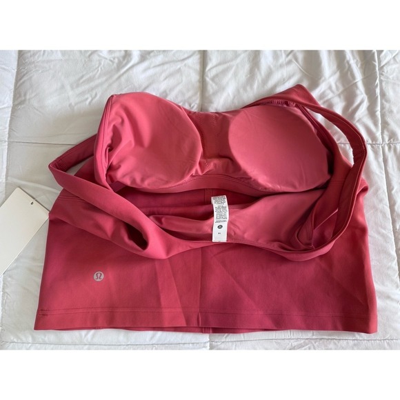 New Lululemon Glow Up Tank Top Size 14 LWIEZAS DTRE Dessert Red B/C Cup - Picture 7 of 10